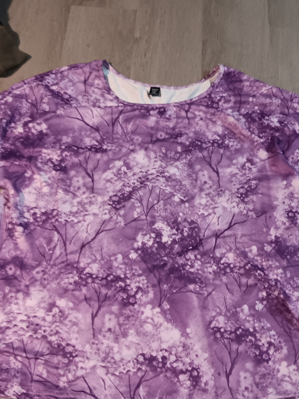 SHEIN Purple Floral Short Sleeve Tee